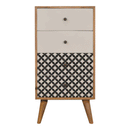 Diamond Printed & White Tall Chest of Drawers by Lavishway | Chest Of Drawers-60385