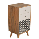 Diamond Printed & White Tall Chest of Drawers by Lavishway | Chest Of Drawers-60386