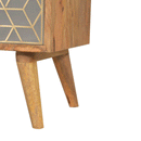 Dice Oak Finish 3 Drawers Bedside Table by Lavishway | Bedside Tables-60353