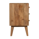 Dice Oak Finish 3 Drawers Bedside Table by Lavishway | Bedside Tables-60351