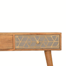 Dice Patterned & Oak 2 Drawers Console Table by Lavishway | Hallway Console Table-60339