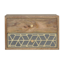 Dice 2 Drawers Wall Mounted Bedside Table by Lavishway | Bedside Tables-60317