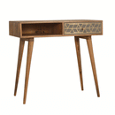 Dice Gold Patterned 1 Drawer Writing Desk by Lavishway | Reclaimed Wood Desks-60252