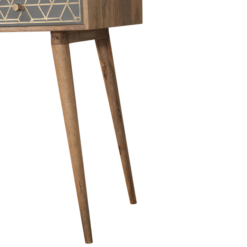 Dice Gold Patterned 1 Drawer Writing Desk by Lavishway | Reclaimed Wood Desks-60258