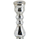 Distressed Silver Curved Glass Candle Holder by Lavishway | Candle Holders-50628