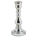 Distressed Silver Curved Glass Candle Holder by Lavishway | Candle Holders-50627