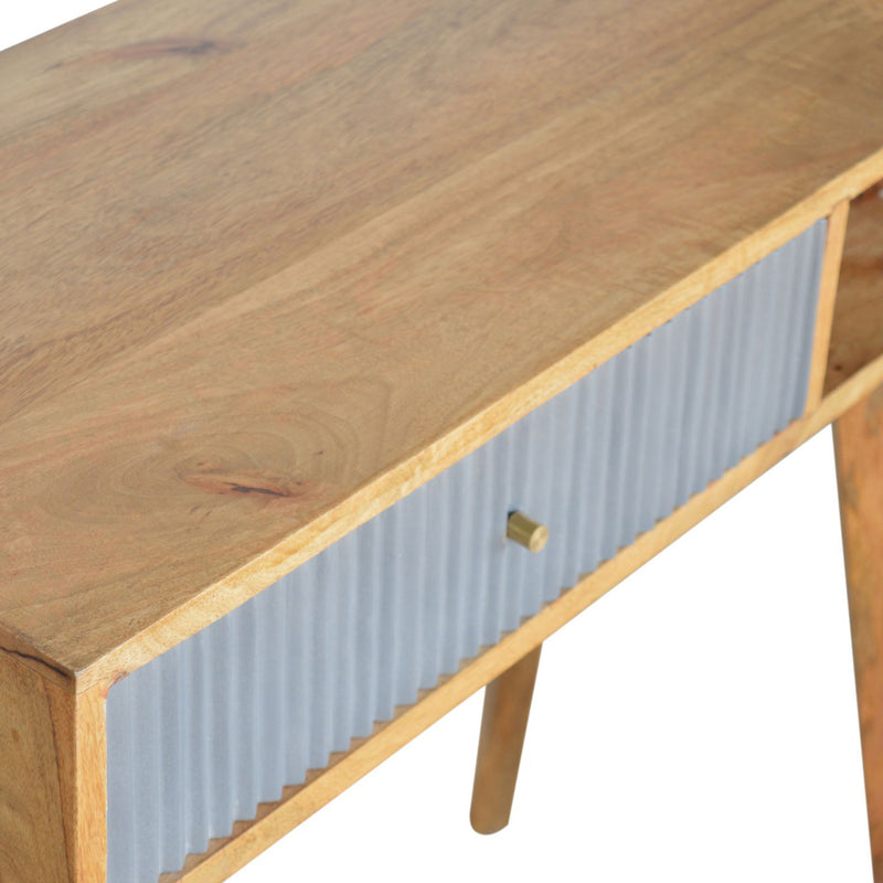 Divine Line Grey Painted 1 Drawer Desk by Lavishway | Reclaimed Wood Desks-59016