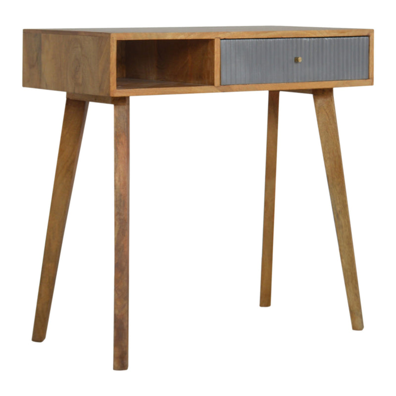 Divine Line Grey Painted 1 Drawer Desk by Lavishway | Reclaimed Wood Desks-59012