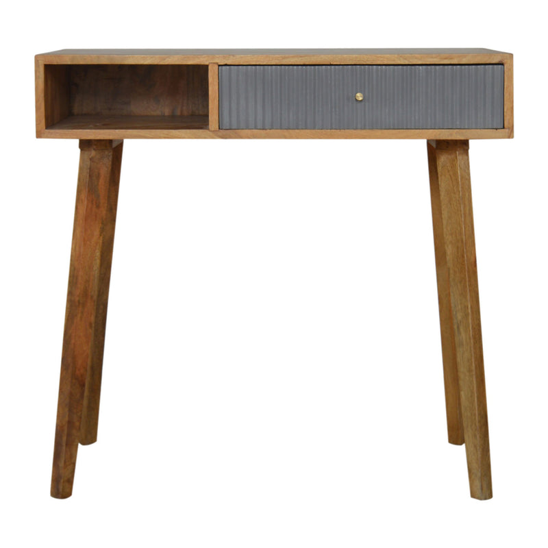 Divine Line Grey Painted 1 Drawer Desk by Lavishway | Reclaimed Wood Desks-59013