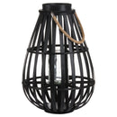 Domed Rope Detail Black Wicker Lantern by Lavishway | Candle Holders-51396