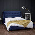 Sloane High Headboard Velvet Bed by Lavishway | Velvet Bed-28385