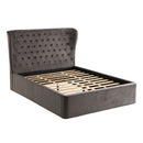 Roberta Velvet Grey Double Bed by Lavishway | Velvet Bed-23347