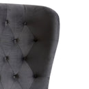 Roberta Velvet Grey Double Bed by Lavishway | Velvet Bed-23352