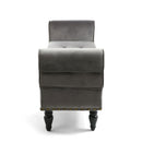 Downtown Brushed Velvet Storage Grey Ottoman by Lavishway | Benches & Storage Benches-27129
