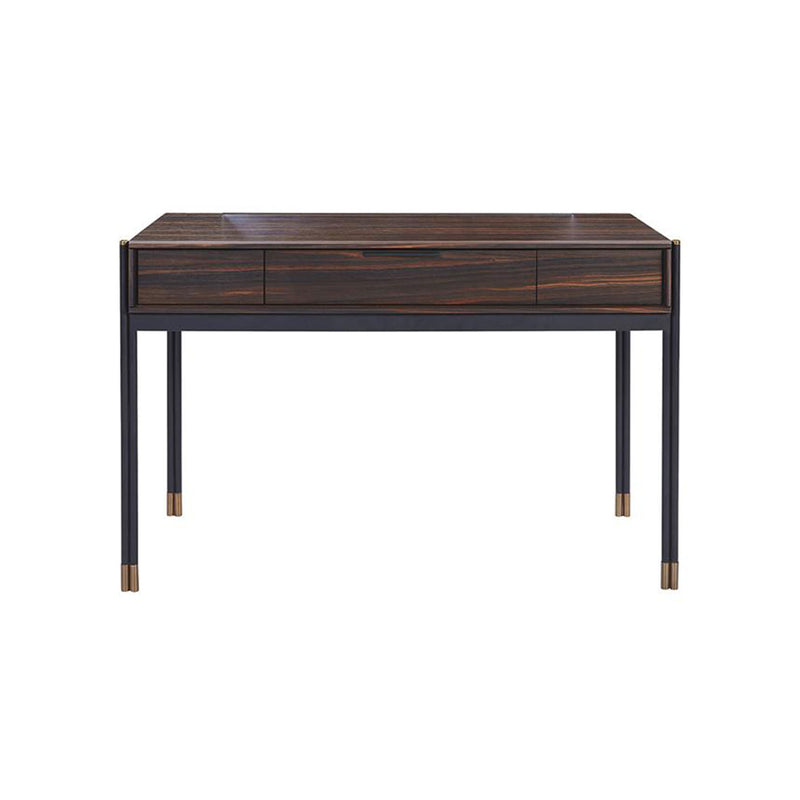 Edgar Industrial Ebony 3 Drawers Desk by Lavishway | Reclaimed Wood Desks-23229