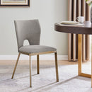 Ella Beige Linen Fabric Dining Chair Set of 2 by Lavishway | Dining Chairs-25697