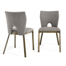 Ella Beige Linen Fabric Dining Chair Set of 2 by Lavishway | Dining Chairs-25696