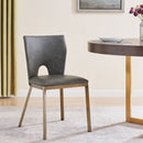 Ella Grey Faux Leather Dining Chair Set of 2 by Lavishway | Dining Chairs-25656