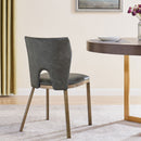 Ella Grey Faux Leather Dining Chair Set of 2 by Lavishway | Dining Chairs-25657