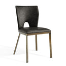 Ella Grey Faux Leather Dining Chair Set of 2 by Lavishway | Dining Chairs-25658