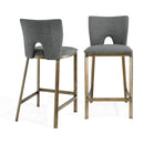 Ella Grey Linen Fabric Barstool by Lavishway | Bar Stools-25719