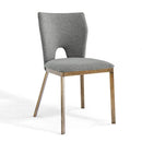 Ella Grey Linen Fabric Dining Chair Set of 2 by Lavishway | Dining Chairs-25673