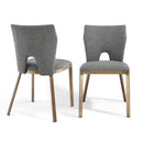 Ella Grey Linen Fabric Dining Chair Set of 2 by Lavishway | Dining Chairs-25669