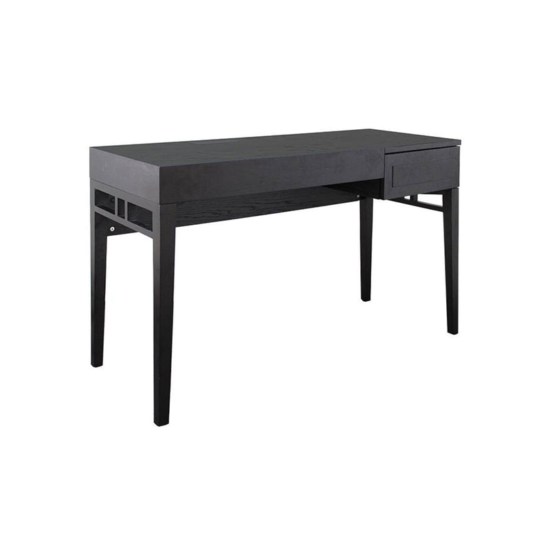 Elsa Black Solid Wood 1 Drawer Desk by Lavishway | Reclaimed Wood Desks-23207
