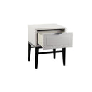 Elsa Neutral Matte 1 Drawer Bedside Table by Lavishway | Bedside Tables-23201