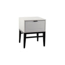 Elsa Neutral Matte 1 Drawer Bedside Table by Lavishway | Bedside Tables-23200