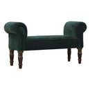 Emerald Green Upholstered Velvet Bench by Lavishway | Benches & Storage Benches-60207