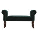 Emerald Green Upholstered Velvet Bench by Lavishway | Benches & Storage Benches-60208