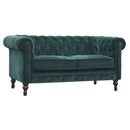 Emerald Green Velvet 2 Seater Sofa by Lavishway | Velvet Sofa-60267