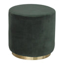 Emerald Green Velvet Footstool With Gold Base by Lavishway | Footstool-60192