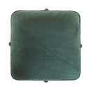 Emerald Green Velvet Footstool With Wood Leg by Lavishway | Footstool-60179