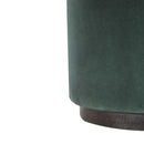 Emerald Green Velvet Footstool With Wood Base by Lavishway | Footstool-60167