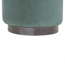 Emerald Green Velvet Footstool With Wood Base by Lavishway | Footstool-60166