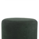 Emerald Green Velvet Footstool With Wood Base by Lavishway | Footstool-60164
