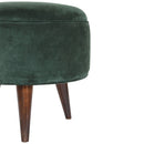 Emerald Green Velvet Footstool by Lavishway | Footstool-60249