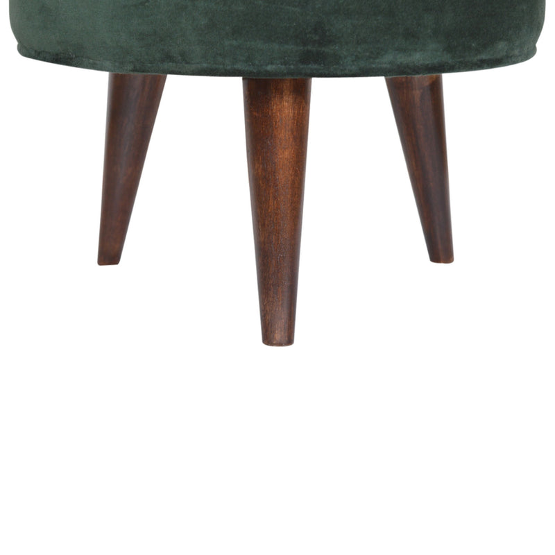 Emerald Green Velvet Footstool by Lavishway | Footstool-60247