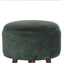 Emerald Green Velvet Footstool by Lavishway | Footstool-60246