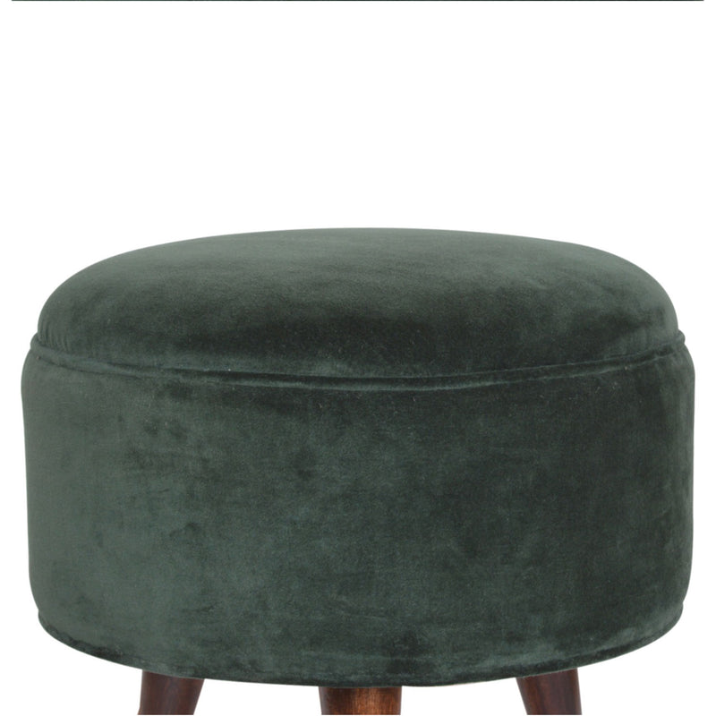 Emerald Green Velvet Footstool by Lavishway | Footstool-60246