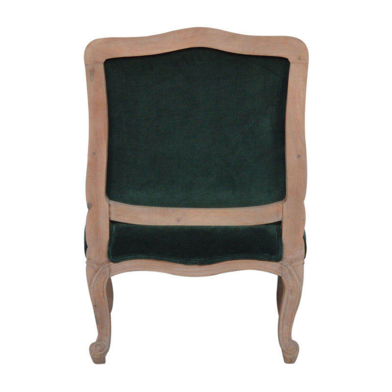 Emerald Green Velvet French Style Chair by Lavishway | Velvet Sofa-60266