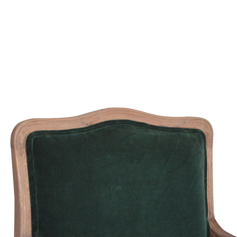 Emerald Green Velvet French Style Chair by Lavishway | Velvet Sofa-60265