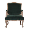 Emerald Green Velvet French Style Chair by Lavishway | Velvet Sofa-60260