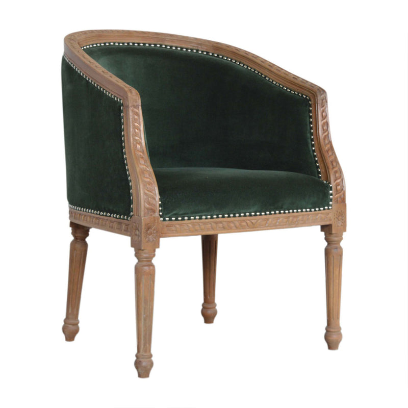 Emerald Green Velvet Occasional Chair by Lavishway | Bedroom Chairs-60147