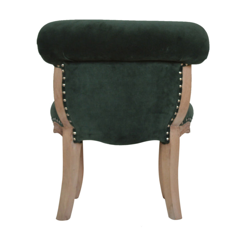Emerald Green Velvet Studded Occasional Chair by Lavishway | Bedroom Chairs-60223