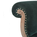 Emerald Green Velvet Studded Occasional Chair by Lavishway | Bedroom Chairs-60224