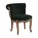 Emerald Green Velvet Studded Occasional Chair by Lavishway | Bedroom Chairs-60220