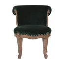 Emerald Green Velvet Studded Occasional Chair by Lavishway | Bedroom Chairs-60221